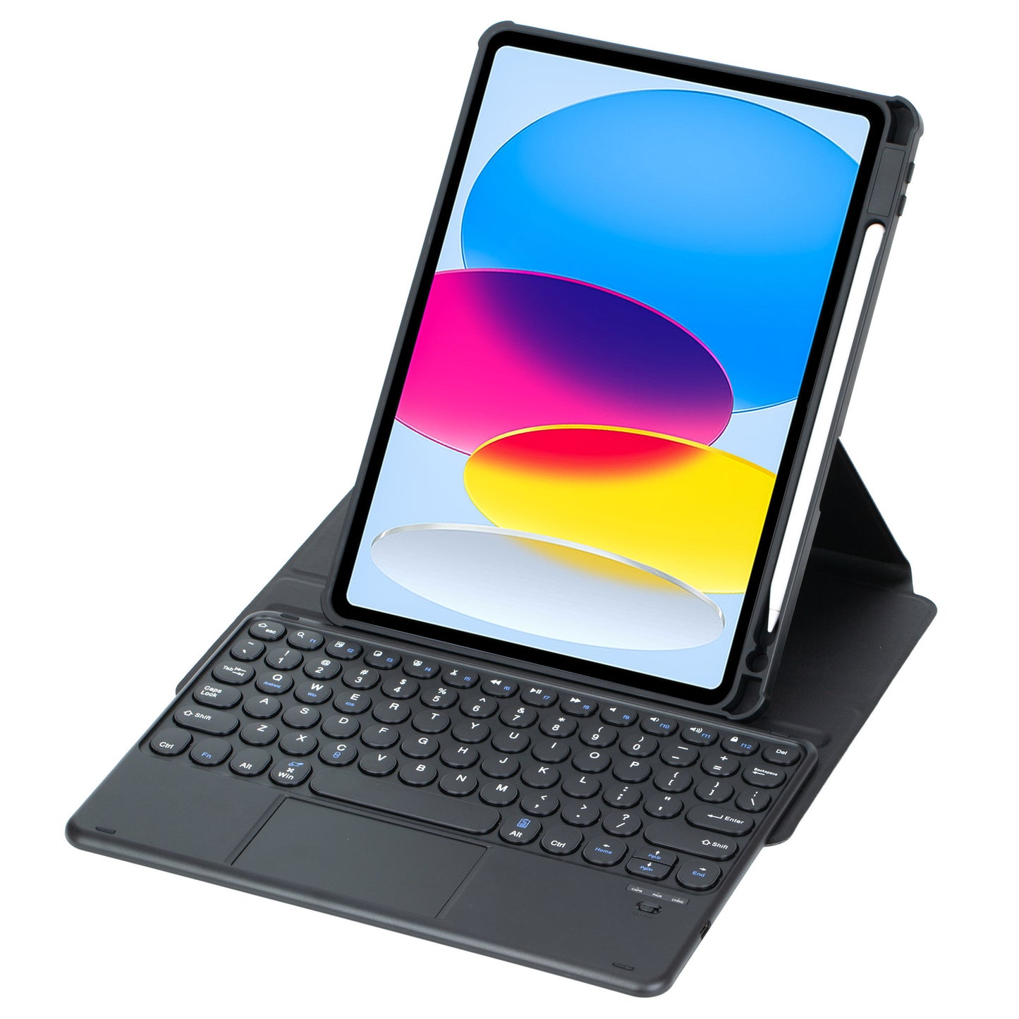 YL10-A For iPad 10.9 (2022) Shockproof Stand Cover Tablet Leather Case + Bluetooth Keyboard with Touchpad