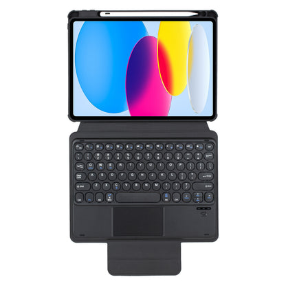 YL10-A For iPad 10.9 (2022) Shockproof Stand Cover Tablet Leather Case + Bluetooth Keyboard with Touchpad