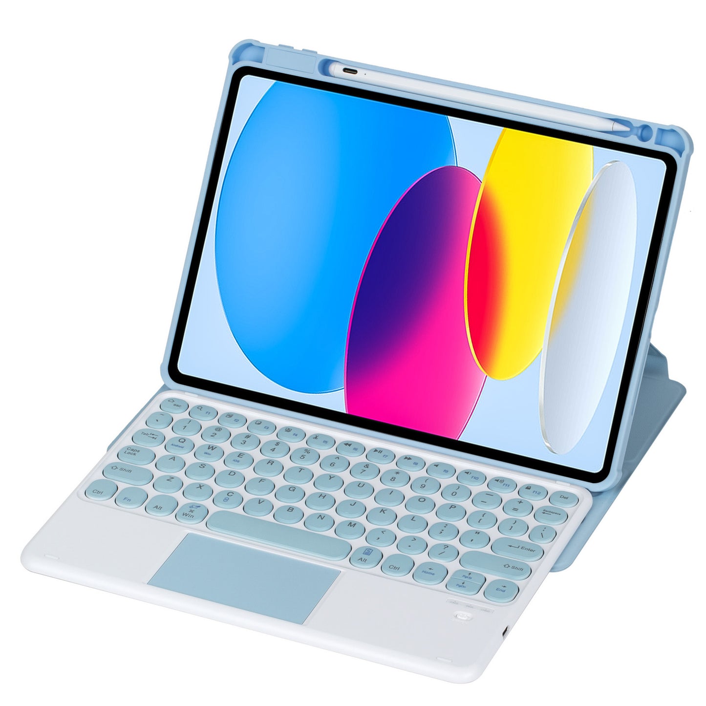 YL10-A For iPad 10.9 (2022) Shockproof Stand Cover Tablet Leather Case + Bluetooth Keyboard with Touchpad