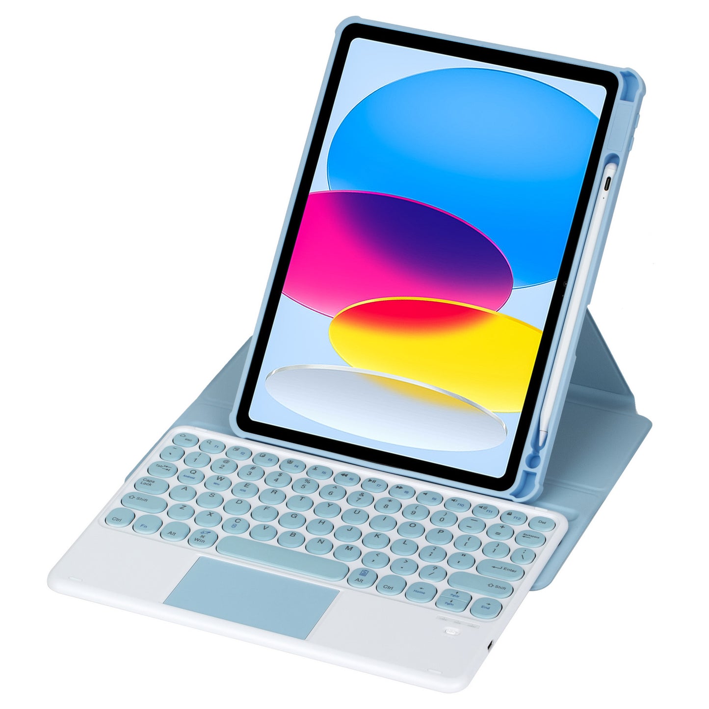 YL10-A For iPad 10.9 (2022) Shockproof Stand Cover Tablet Leather Case + Bluetooth Keyboard with Touchpad