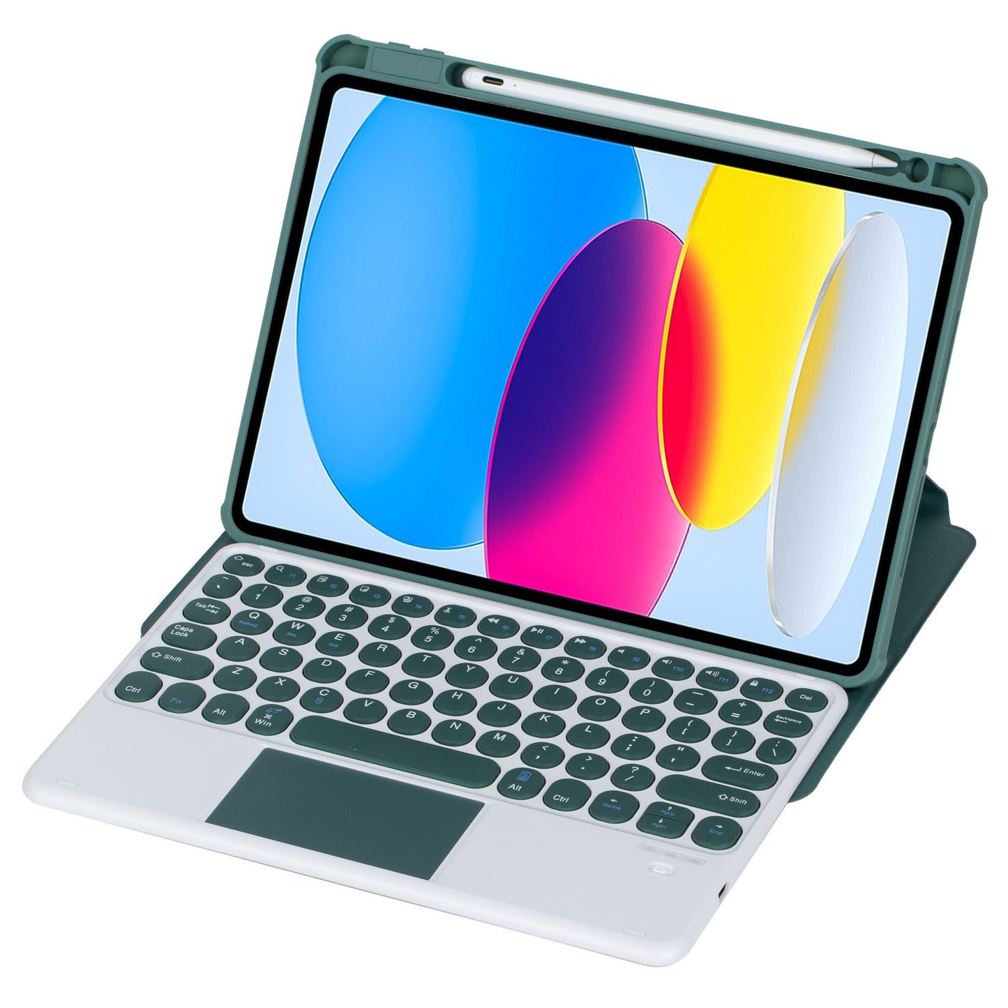 YL10-A For iPad 10.9 (2022) Shockproof Stand Cover Tablet Leather Case + Bluetooth Keyboard with Touchpad