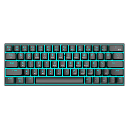 T-WOLF T30 Mechanical Keyboard Wired + Wireless + Bluetooth 3-Mode RGB Gaming Keyboard 63 Keys
