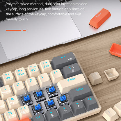 T-WOLF T30 Mechanical Keyboard Wired + Wireless + Bluetooth 3-Mode RGB Gaming Keyboard 63 Keys