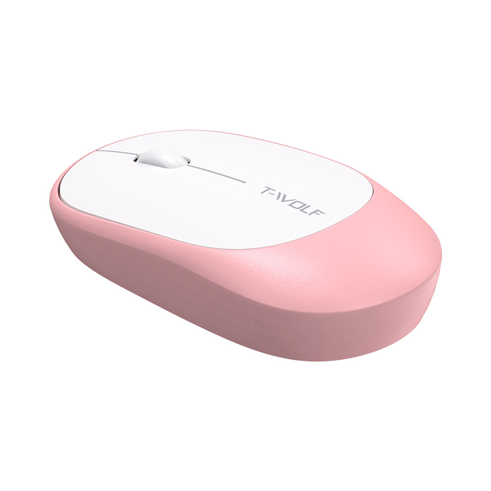 T-WOLF TF770 Wireless Keyboard and Mouse Combo 104 Key Low-Noise Keyboard with Cute Keycaps