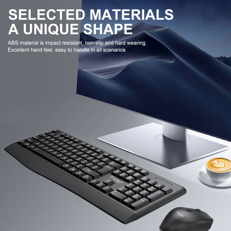 T-WOLF TF100 Wireless Gaming Keyboard Mouse Combo 104 Keys Quiet Keyboard for Computer, PC, Laptop
