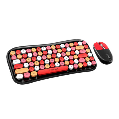 T-WOLF TF660 Bluetooth5.0 / 2.4G Dual Mode Wireless Keyboard Mouse Set Round Keycap Keyboard