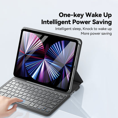 ESSAGER Bluetooth Keyboard Case for iPad 10.9 (2022) Wireless Keyboard Shockproof PU Tablet Cover