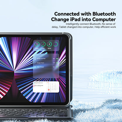 ESSAGER Bluetooth Keyboard Case for iPad 10.9 (2022) Wireless Keyboard Shockproof PU Tablet Cover