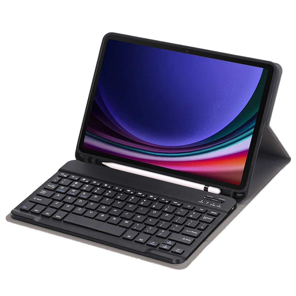 A710B For Samsung Galaxy Tab S9 X710 / X716B / X718U Bluetooth Keyboard Protective Case PU+TPU Flip Tablet Cover with Pen Slot