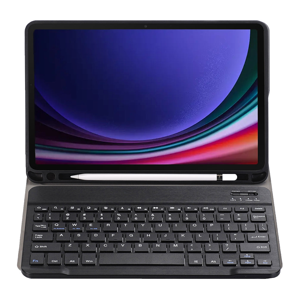 A710B For Samsung Galaxy Tab S9 X710 / X716B / X718U Bluetooth Keyboard Protective Case PU+TPU Flip Tablet Cover with Pen Slot