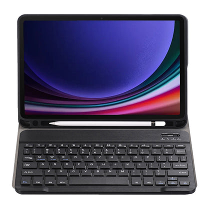 A710B For Samsung Galaxy Tab S9 X710 / X716B / X718U Bluetooth Keyboard Protective Case PU+TPU Flip Tablet Cover with Pen Slot
