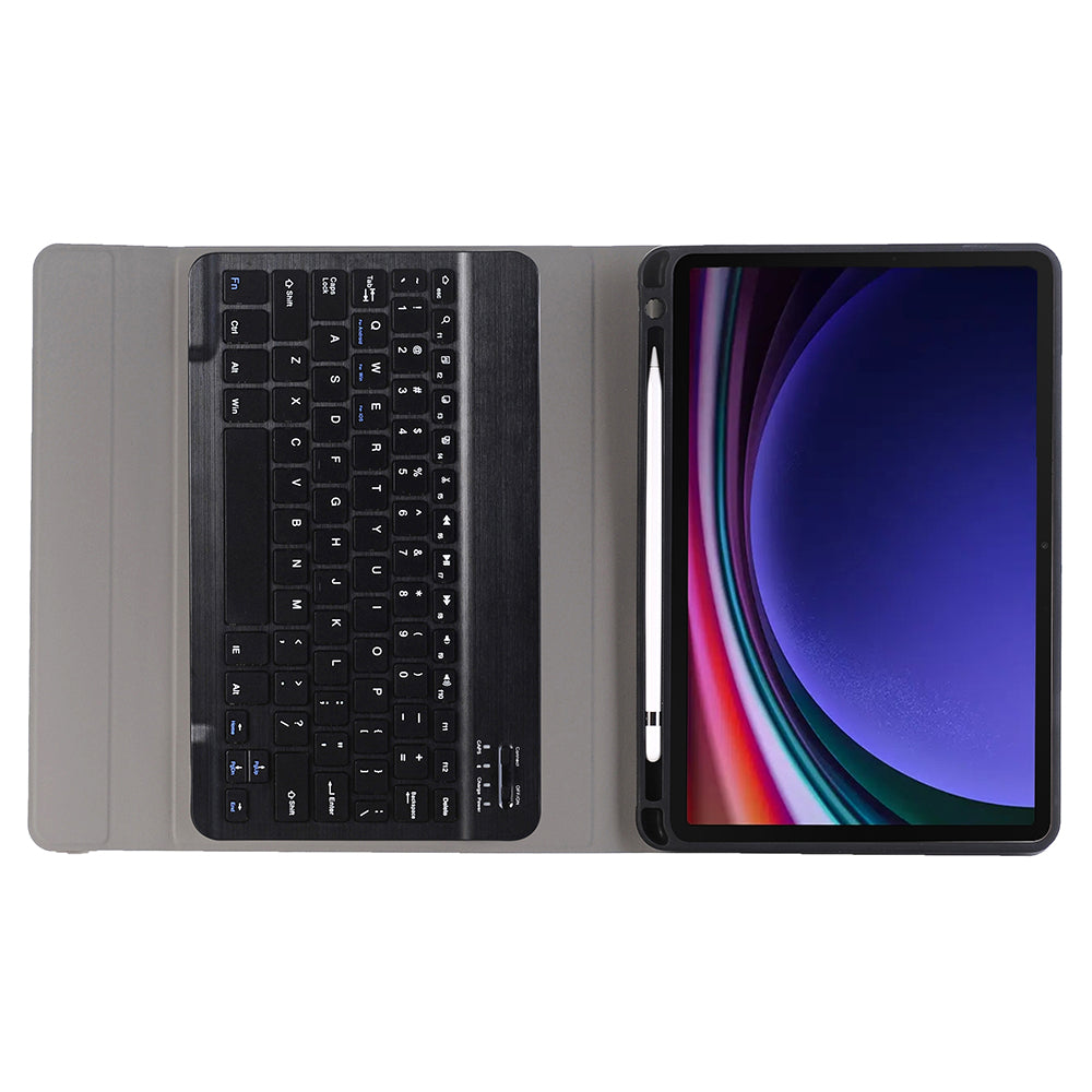 A710B For Samsung Galaxy Tab S9 X710 / X716B / X718U Bluetooth Keyboard Protective Case PU+TPU Flip Tablet Cover with Pen Slot