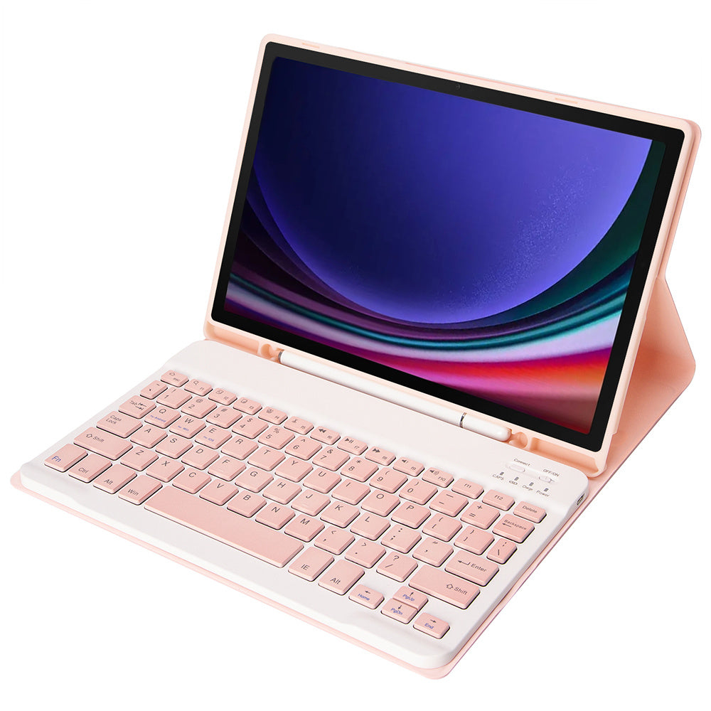 A710B For Samsung Galaxy Tab S9 X710 / X716B / X718U Bluetooth Keyboard Protective Case PU+TPU Flip Tablet Cover with Pen Slot
