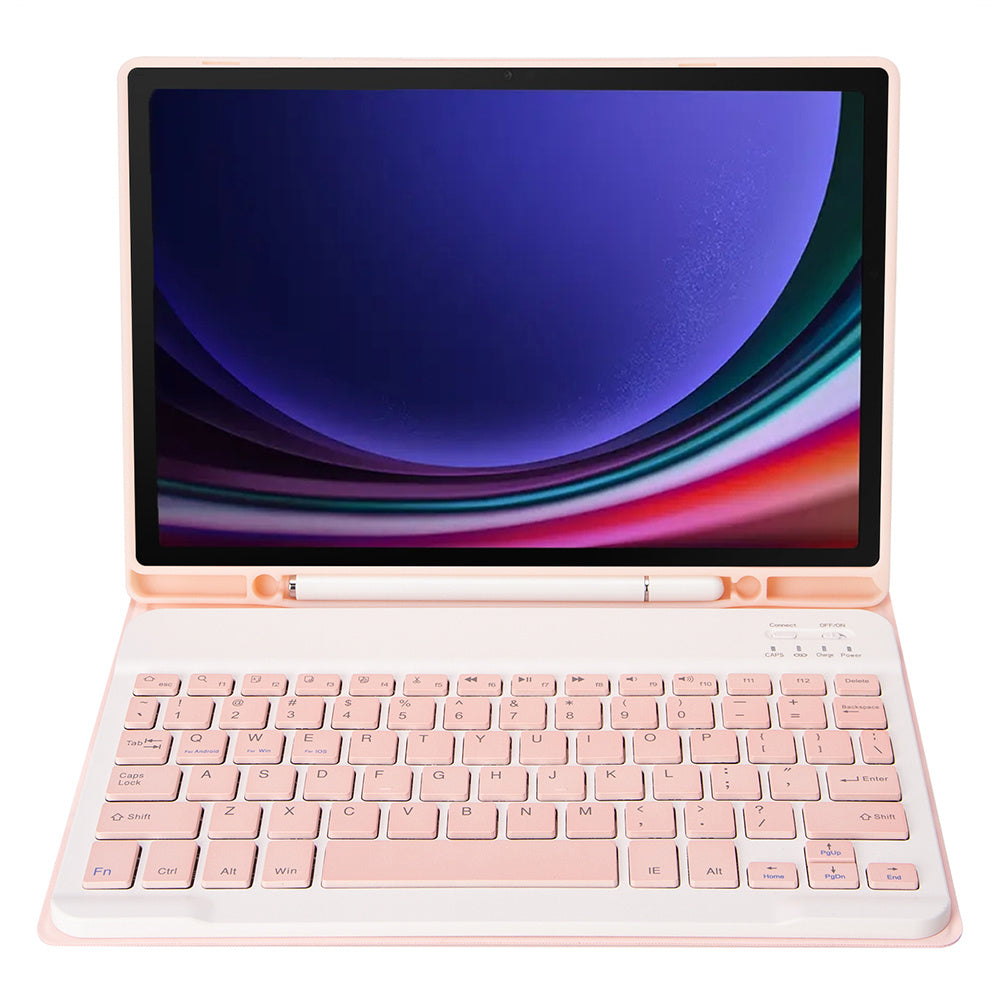 A710B For Samsung Galaxy Tab S9 X710 / X716B / X718U Bluetooth Keyboard Protective Case PU+TPU Flip Tablet Cover with Pen Slot