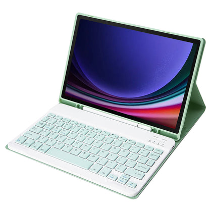 A710B For Samsung Galaxy Tab S9 X710 / X716B / X718U Bluetooth Keyboard Protective Case PU+TPU Flip Tablet Cover with Pen Slot