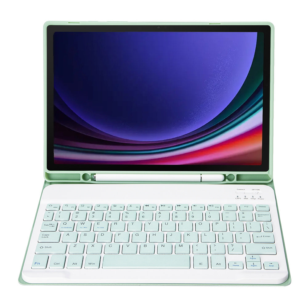 A710B For Samsung Galaxy Tab S9 X710 / X716B / X718U Bluetooth Keyboard Protective Case PU+TPU Flip Tablet Cover with Pen Slot