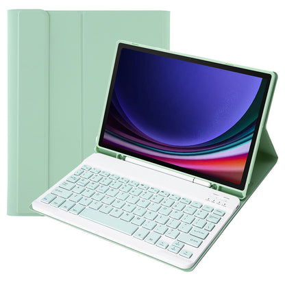 A710B For Samsung Galaxy Tab S9 X710 / X716B / X718U Bluetooth Keyboard Protective Case PU+TPU Flip Tablet Cover with Pen Slot