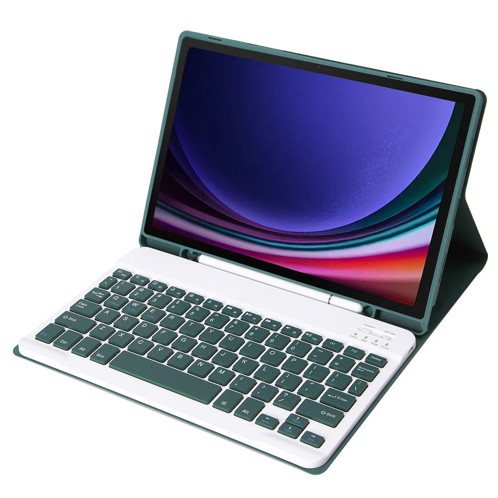 A710B For Samsung Galaxy Tab S9 X710 / X716B / X718U Bluetooth Keyboard Protective Case PU+TPU Flip Tablet Cover with Pen Slot