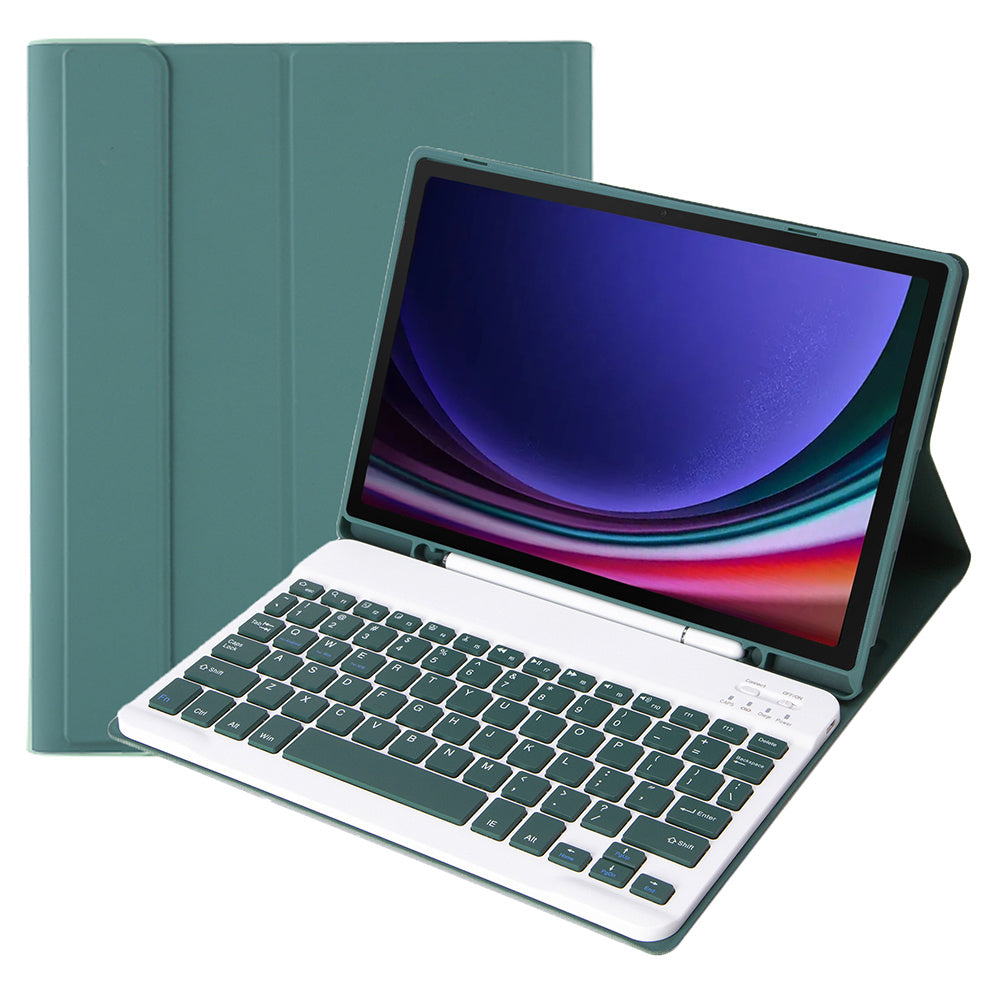 A710B For Samsung Galaxy Tab S9 X710 / X716B / X718U Bluetooth Keyboard Protective Case PU+TPU Flip Tablet Cover with Pen Slot