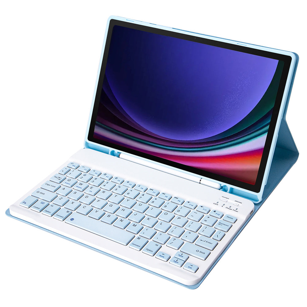 A710B For Samsung Galaxy Tab S9 X710 / X716B / X718U Bluetooth Keyboard Protective Case PU+TPU Flip Tablet Cover with Pen Slot