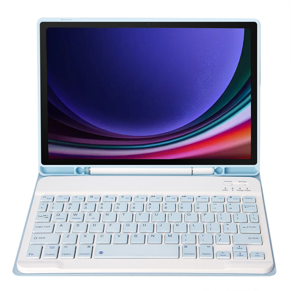 A710B For Samsung Galaxy Tab S9 X710 / X716B / X718U Bluetooth Keyboard Protective Case PU+TPU Flip Tablet Cover with Pen Slot