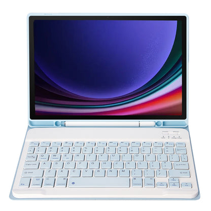 A710B For Samsung Galaxy Tab S9 X710 / X716B / X718U Bluetooth Keyboard Protective Case PU+TPU Flip Tablet Cover with Pen Slot