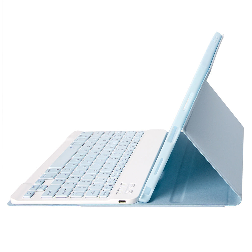 A710B For Samsung Galaxy Tab S9 X710 / X716B / X718U Bluetooth Keyboard Protective Case PU+TPU Flip Tablet Cover with Pen Slot