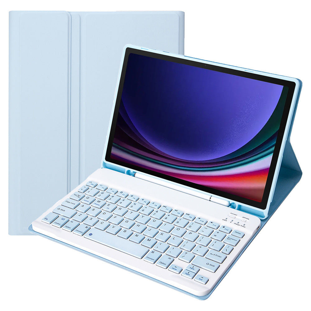 A710B For Samsung Galaxy Tab S9 X710 / X716B / X718U Bluetooth Keyboard Protective Case PU+TPU Flip Tablet Cover with Pen Slot