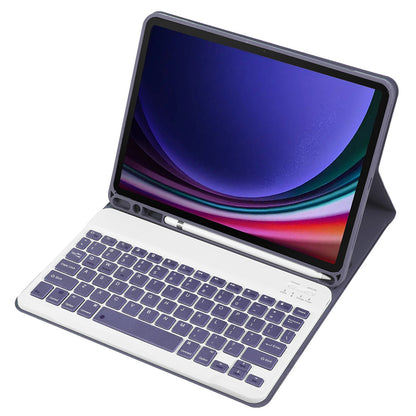 A710B For Samsung Galaxy Tab S9 X710 / X716B / X718U Bluetooth Keyboard Protective Case PU+TPU Flip Tablet Cover with Pen Slot