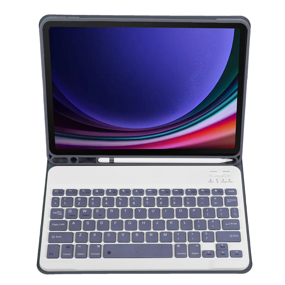 A710B For Samsung Galaxy Tab S9 X710 / X716B / X718U Bluetooth Keyboard Protective Case PU+TPU Flip Tablet Cover with Pen Slot