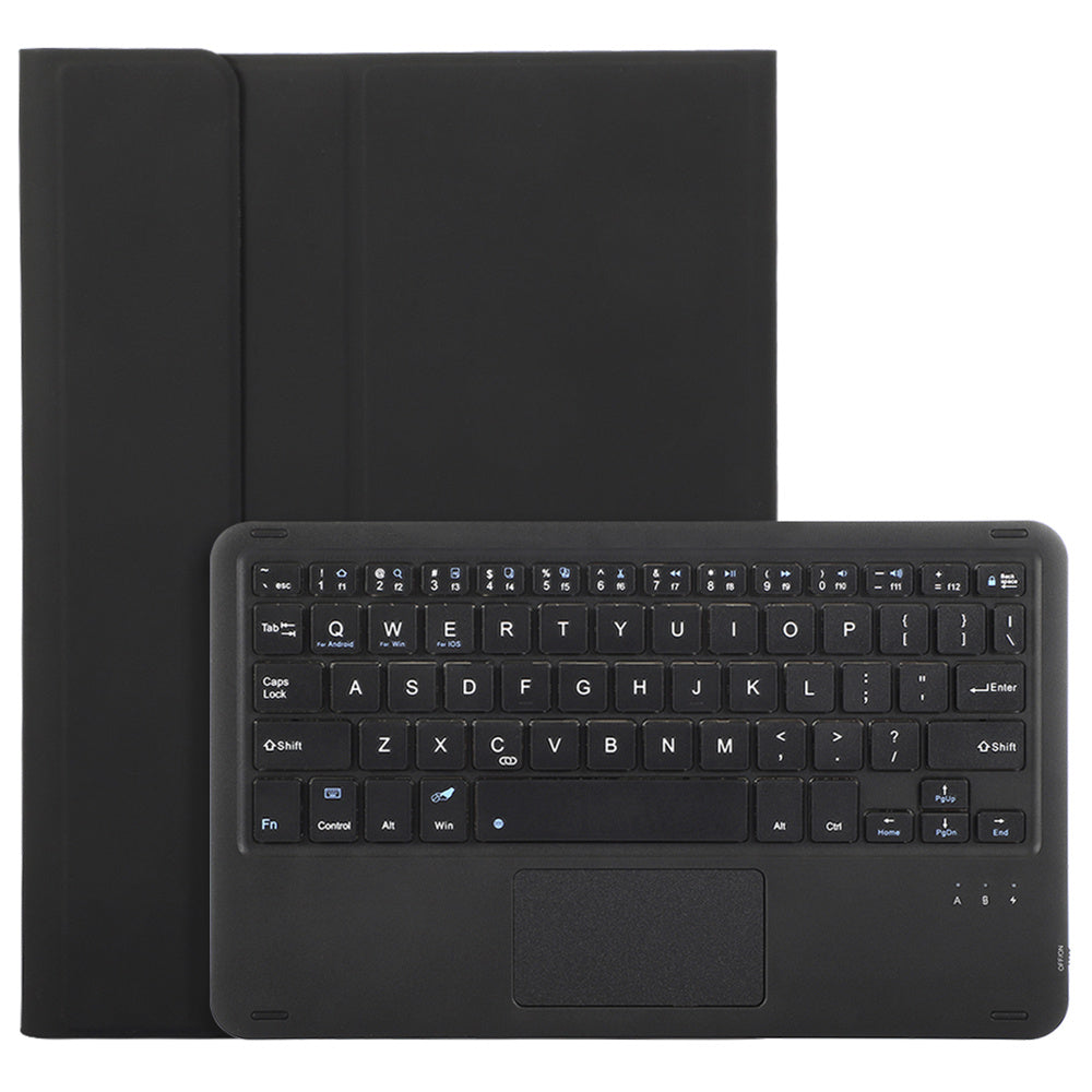 A710B-A For Samsung Galaxy Tab S9 X710 / X716B / X718U TPU+PU Leather Flip Cover with Touchpad Bluetooth Keyboard, Pen Slot Tablet Case