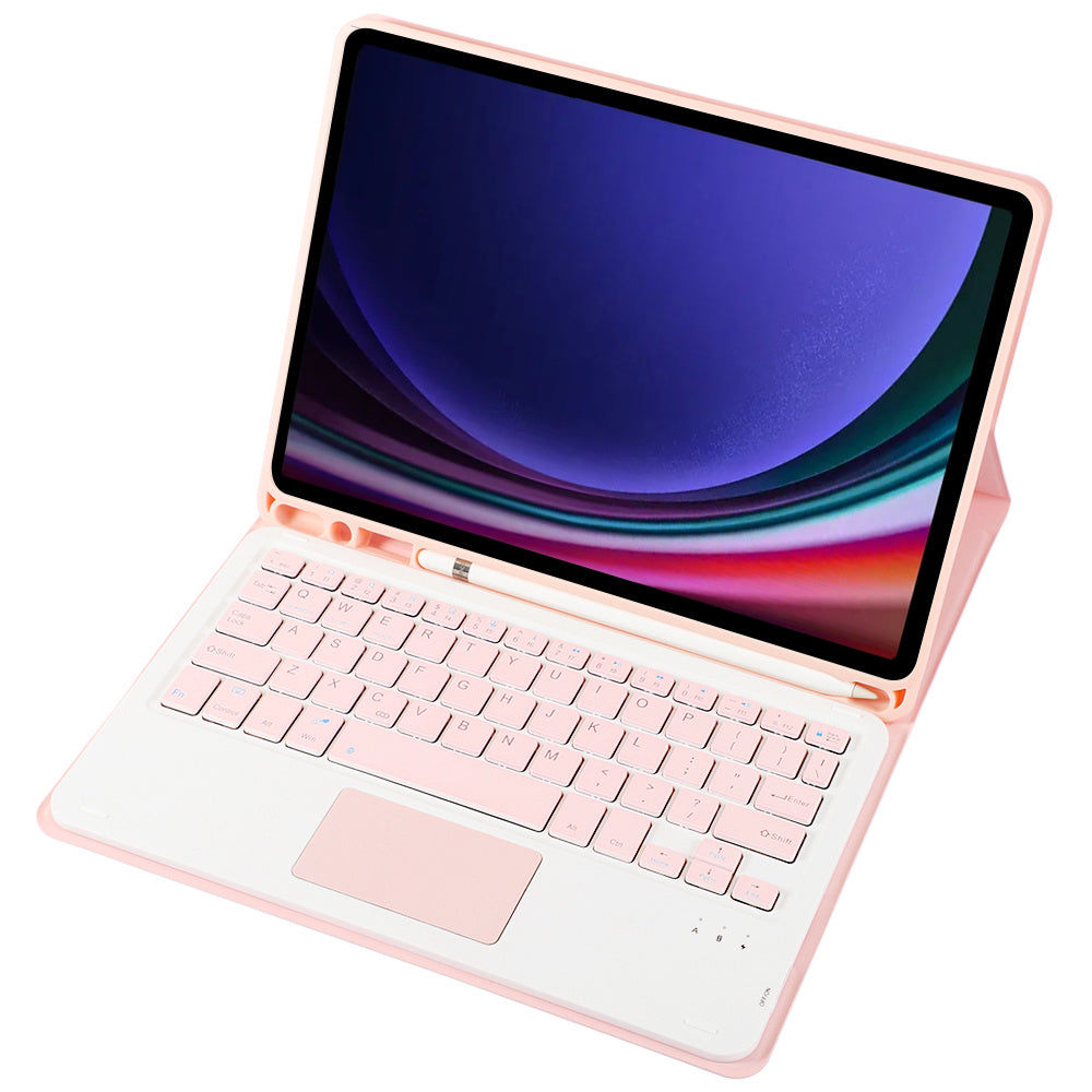 A710B-A For Samsung Galaxy Tab S9 X710 / X716B / X718U TPU+PU Leather Flip Cover with Touchpad Bluetooth Keyboard, Pen Slot Tablet Case