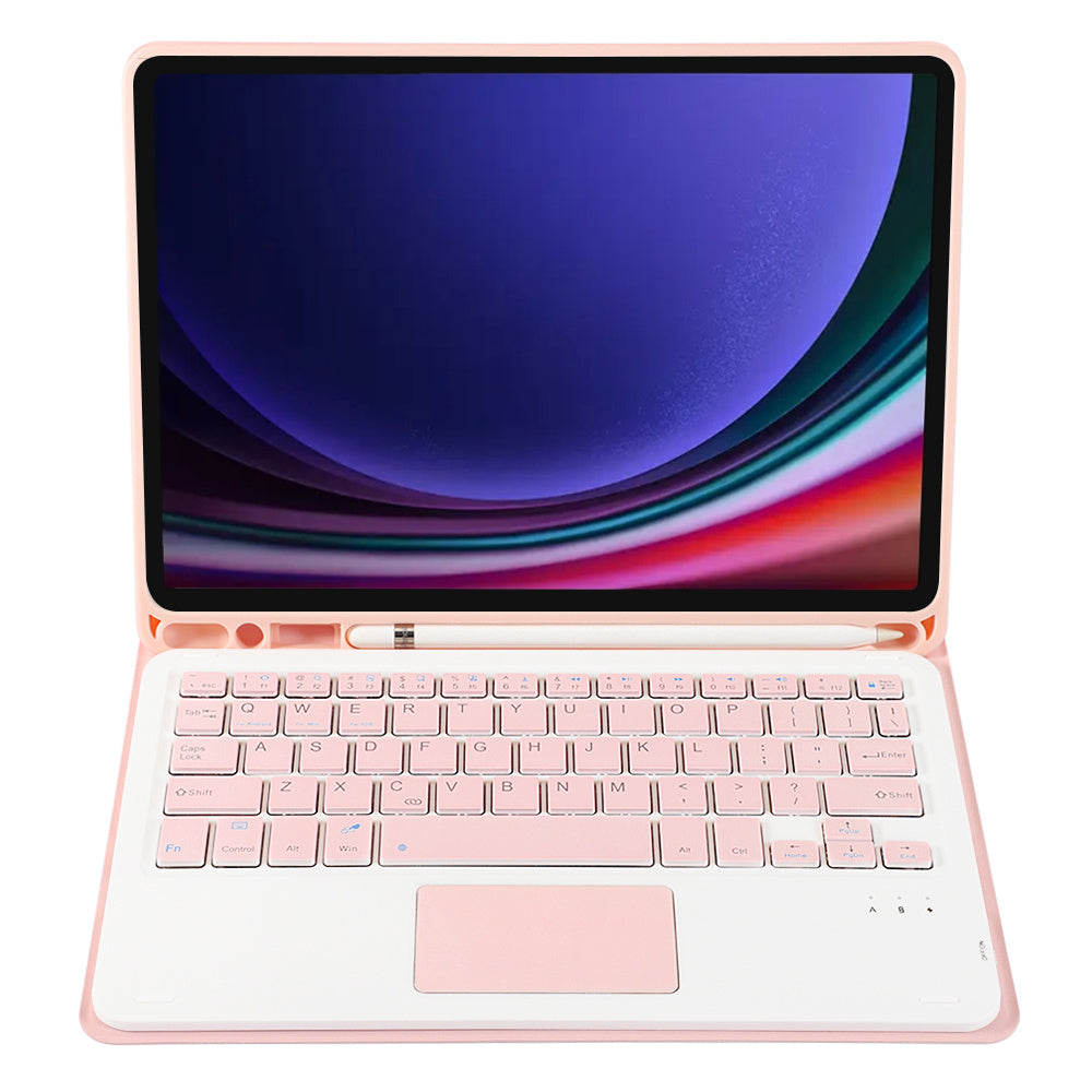 A710B-A For Samsung Galaxy Tab S9 X710 / X716B / X718U TPU+PU Leather Flip Cover with Touchpad Bluetooth Keyboard, Pen Slot Tablet Case
