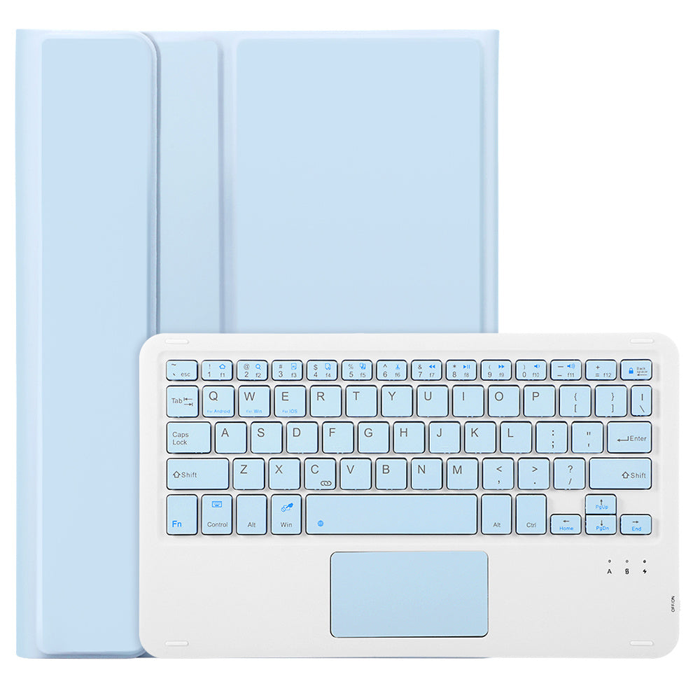 A710B-A For Samsung Galaxy Tab S9 X710 / X716B / X718U TPU+PU Leather Flip Cover with Touchpad Bluetooth Keyboard, Pen Slot Tablet Case