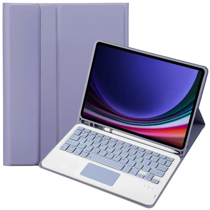 A710B-A For Samsung Galaxy Tab S9 X710 / X716B / X718U TPU+PU Leather Flip Cover with Touchpad Bluetooth Keyboard, Pen Slot Tablet Case