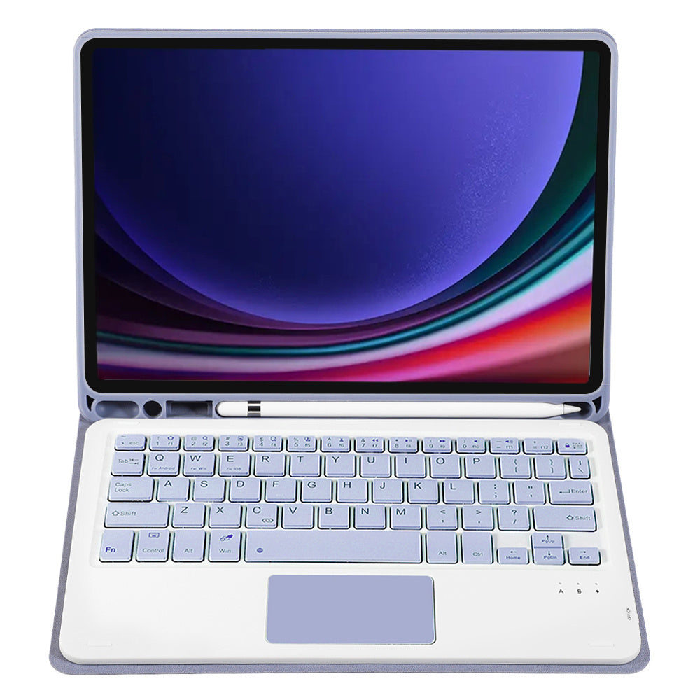A710B-A For Samsung Galaxy Tab S9 X710 / X716B / X718U TPU+PU Leather Flip Cover with Touchpad Bluetooth Keyboard, Pen Slot Tablet Case