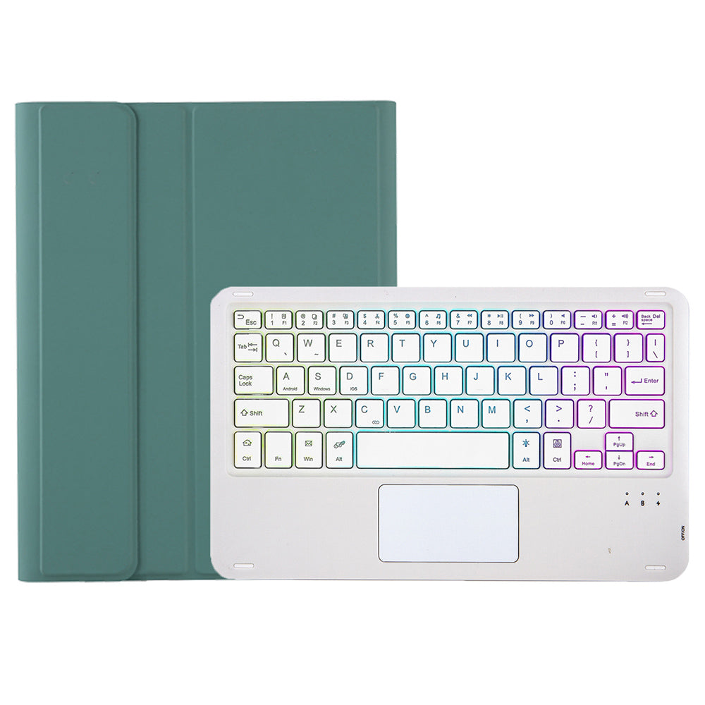 A710B-AS For Samsung Galaxy Tab S9 X710 / X716B / X718U Backlit Bluetooth Keyboard with Touchpad, Pen Slot PU+TPU Tablet Case