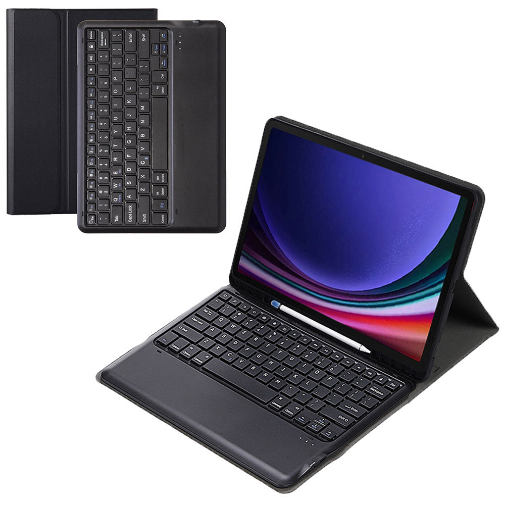 A810B For Samsung Galaxy Tab S9+ X810 / X816 / X818 Detachable Bluetooth Keyboard Case Shockproof Tablet Cover with Pen Slot