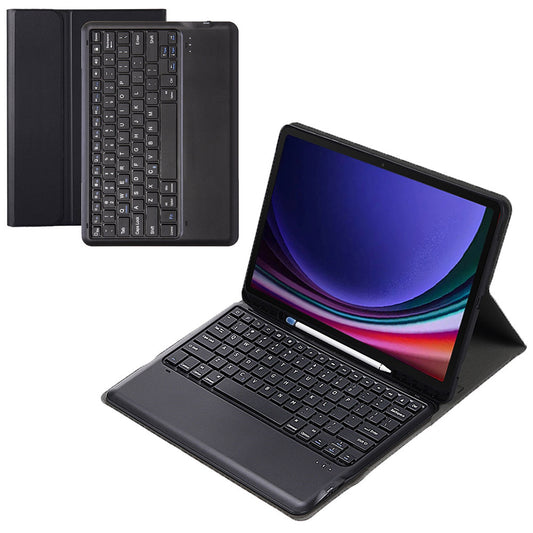 A810B For Samsung Galaxy Tab S9+ X810 / X816 / X818 Detachable Bluetooth Keyboard Case Shockproof Tablet Cover with Pen Slot