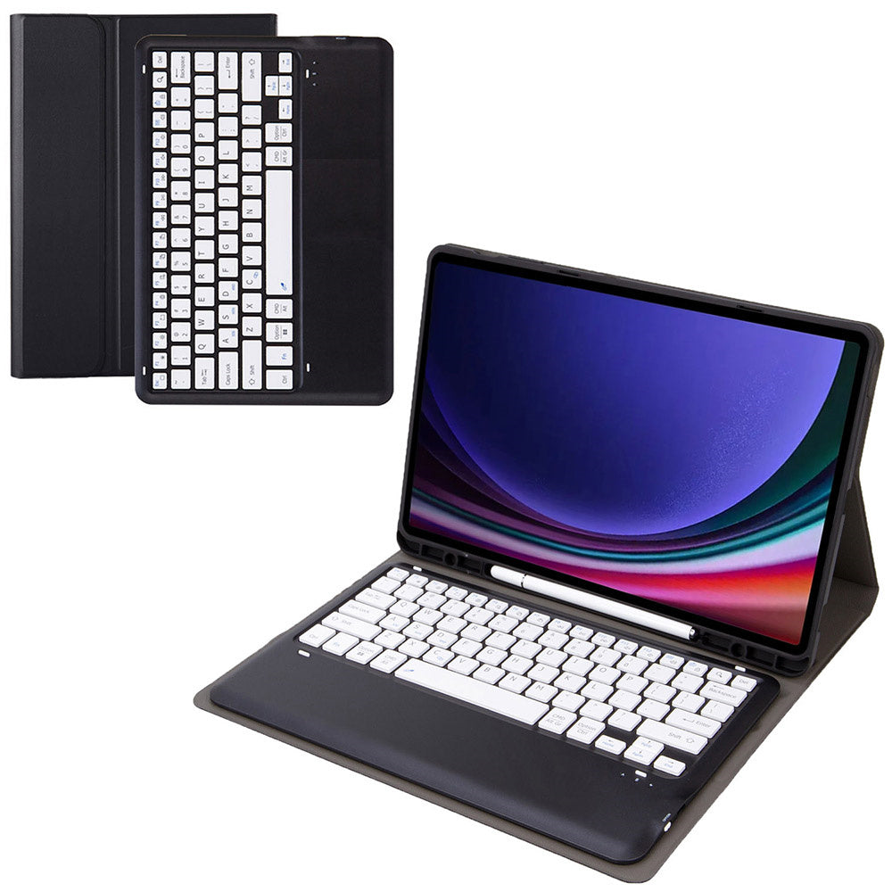 A810B For Samsung Galaxy Tab S9+ X810 / X816 / X818 Detachable Bluetooth Keyboard Case Shockproof Tablet Cover with Pen Slot