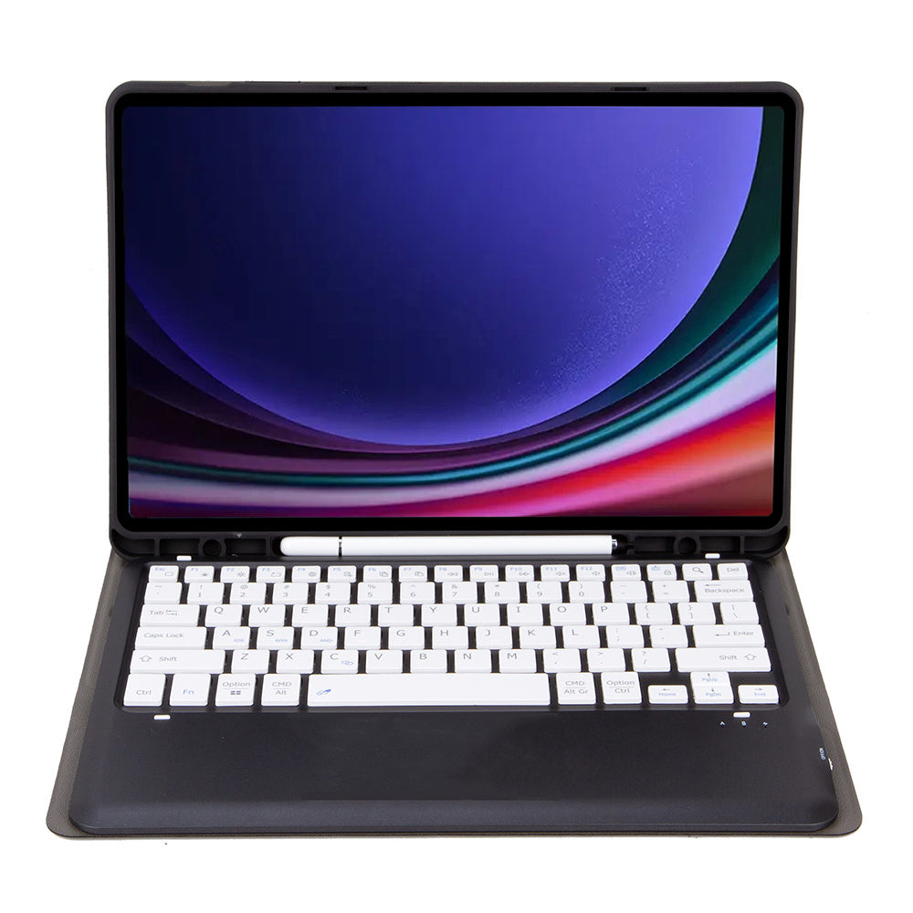 A810B For Samsung Galaxy Tab S9+ X810 / X816 / X818 Detachable Bluetooth Keyboard Case Shockproof Tablet Cover with Pen Slot