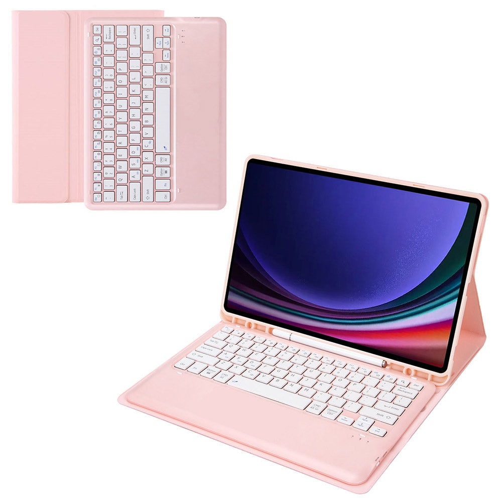A810B For Samsung Galaxy Tab S9+ X810 / X816 / X818 Detachable Bluetooth Keyboard Case Shockproof Tablet Cover with Pen Slot