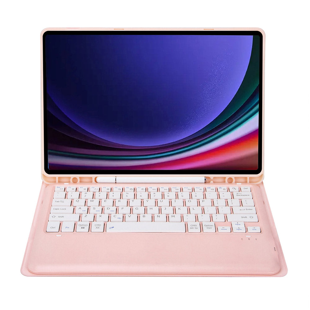A810B For Samsung Galaxy Tab S9+ X810 / X816 / X818 Detachable Bluetooth Keyboard Case Shockproof Tablet Cover with Pen Slot