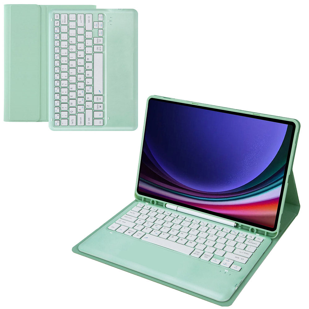A810B For Samsung Galaxy Tab S9+ X810 / X816 / X818 Detachable Bluetooth Keyboard Case Shockproof Tablet Cover with Pen Slot