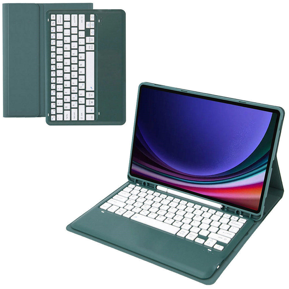 A810B For Samsung Galaxy Tab S9+ X810 / X816 / X818 Detachable Bluetooth Keyboard Case Shockproof Tablet Cover with Pen Slot