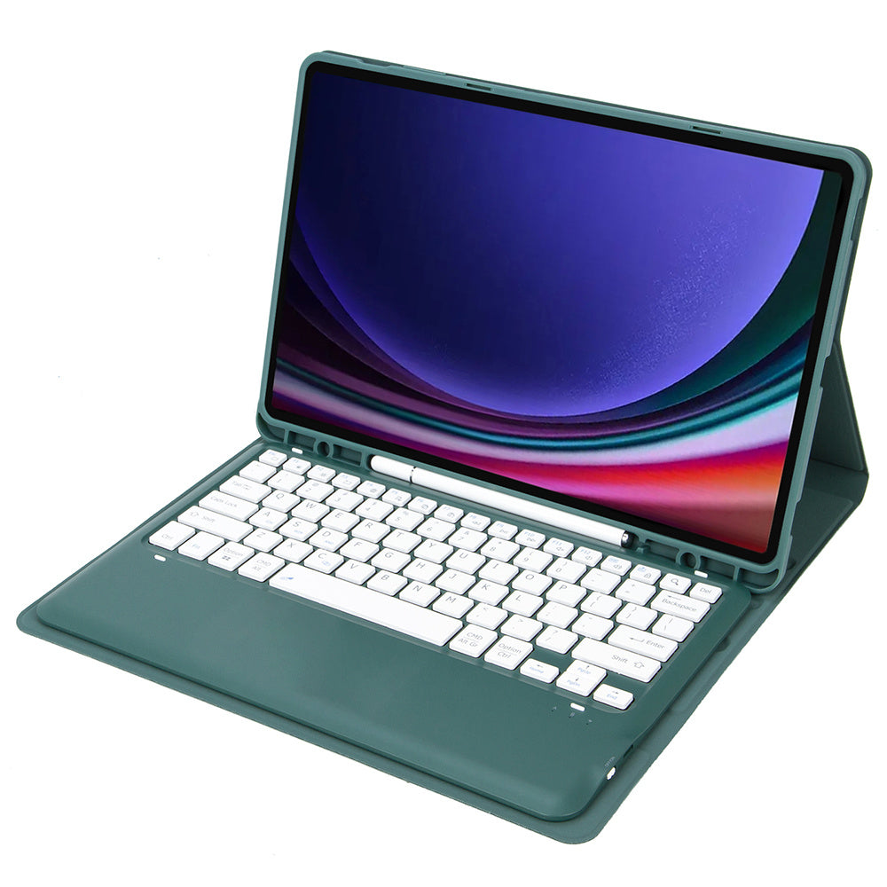 A810B For Samsung Galaxy Tab S9+ X810 / X816 / X818 Detachable Bluetooth Keyboard Case Shockproof Tablet Cover with Pen Slot