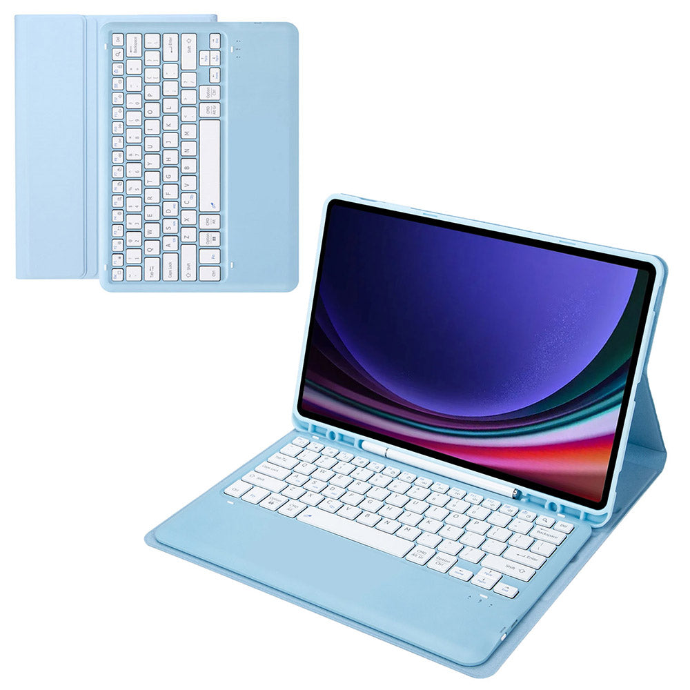 A810B For Samsung Galaxy Tab S9+ X810 / X816 / X818 Detachable Bluetooth Keyboard Case Shockproof Tablet Cover with Pen Slot