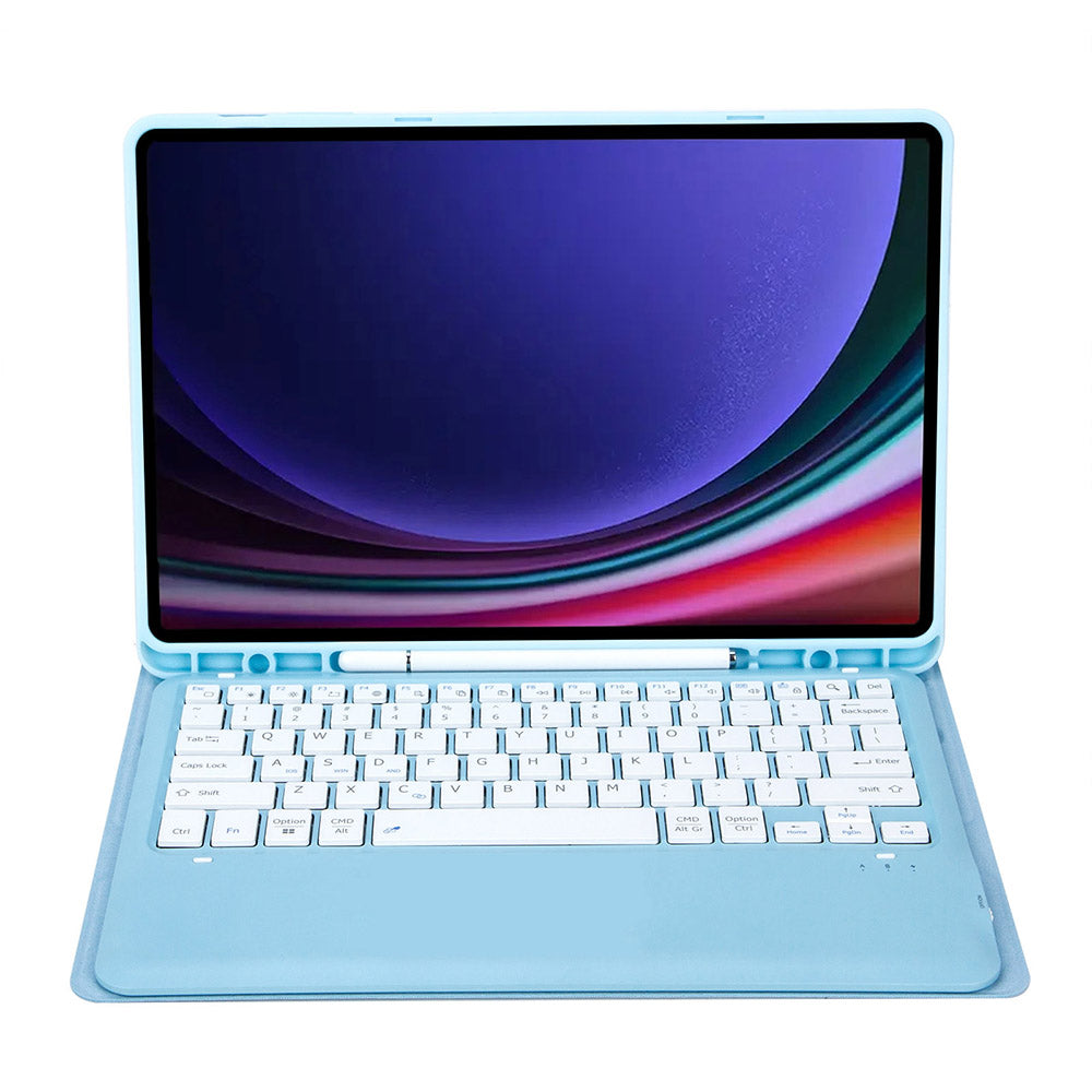 A810B For Samsung Galaxy Tab S9+ X810 / X816 / X818 Detachable Bluetooth Keyboard Case Shockproof Tablet Cover with Pen Slot