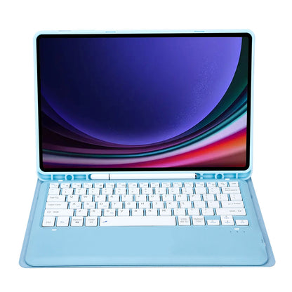 A810B For Samsung Galaxy Tab S9+ X810 / X816 / X818 Detachable Bluetooth Keyboard Case Shockproof Tablet Cover with Pen Slot