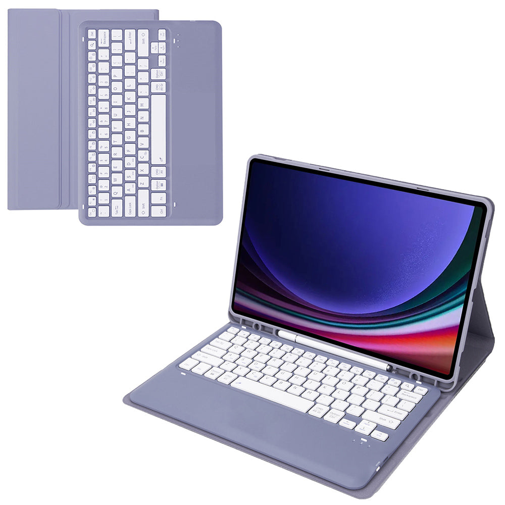 A810B For Samsung Galaxy Tab S9+ X810 / X816 / X818 Detachable Bluetooth Keyboard Case Shockproof Tablet Cover with Pen Slot